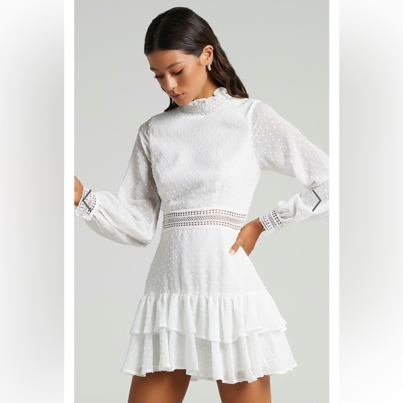 Showpo. Dresses & Skirts - ARE YOU GONNA KISS ME LONG SLEEVE MINI DRESS IN WHITE